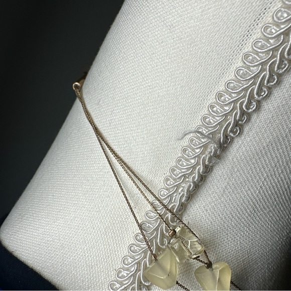 Coldwater Creek Gold Tone Triple Strand Geometric Glass Beaded Necklace 5351 R - Picture 4 of 11